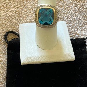 David Yurman Diamond Blue Topaz Ring